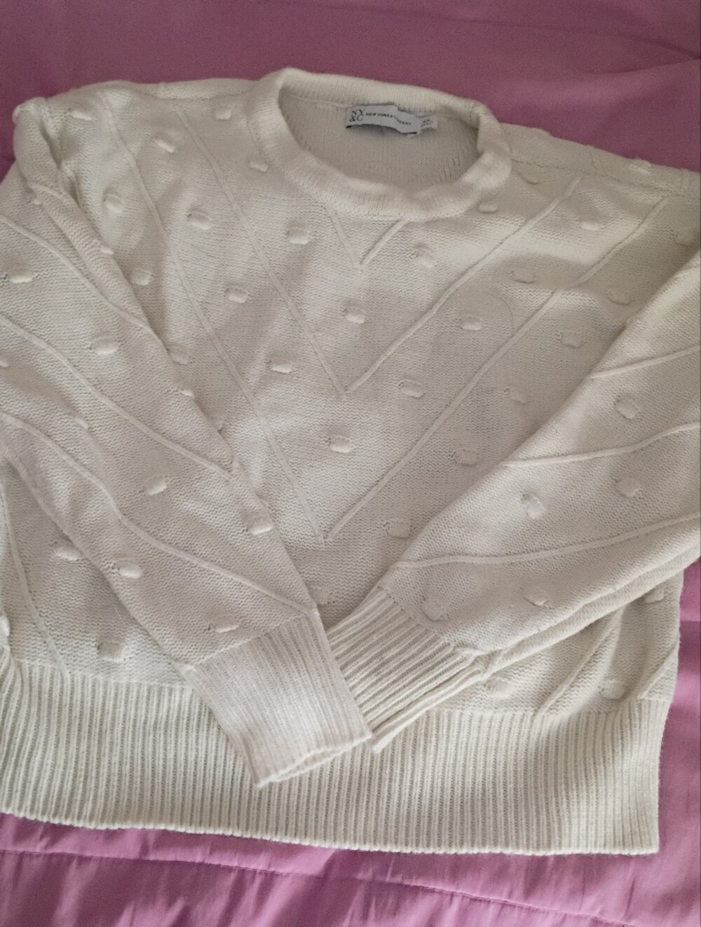 New York and Company White Dot Sweater